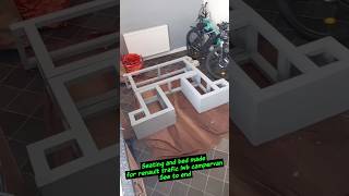 seating area and bed made for renault trafic lwb camper van conversion