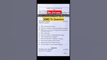 bbs third year// business environment & strategic management_2080 tu question// #bbsthirdyear #bbs