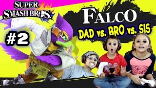 Dad Vs. Bro Vs. Sis w/ FALCO Foe Battle! Super Smash Bros Wii U Part 2