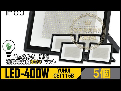 超高光度 LED投光器 400W 2個セット 広角120° 昼光色6000K 44000LM