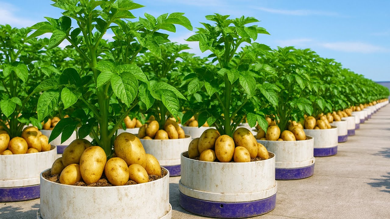 Этот простой способ выращивания в контейнере позволяет получить удивительно крупные картофелины.