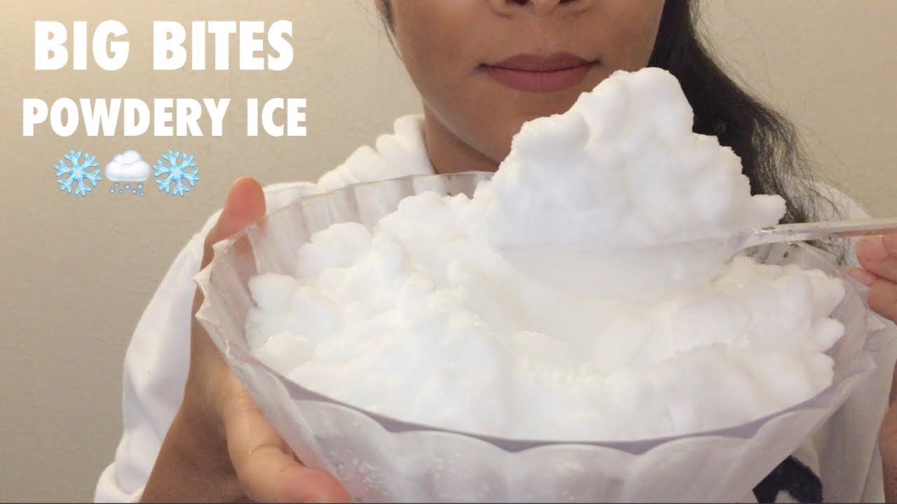 ASMR BIG BITES POWDERY ICE