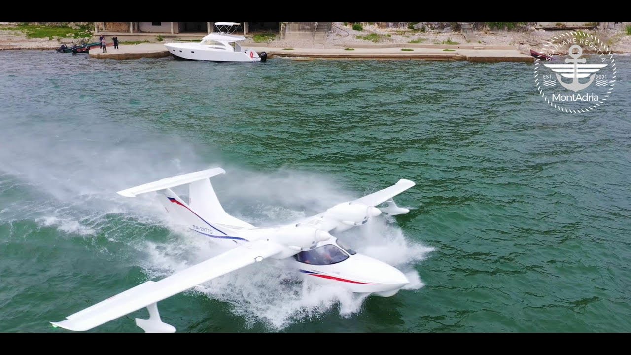 Two  L-145 Aviatech spectacular passing by on Skadar Lake in 