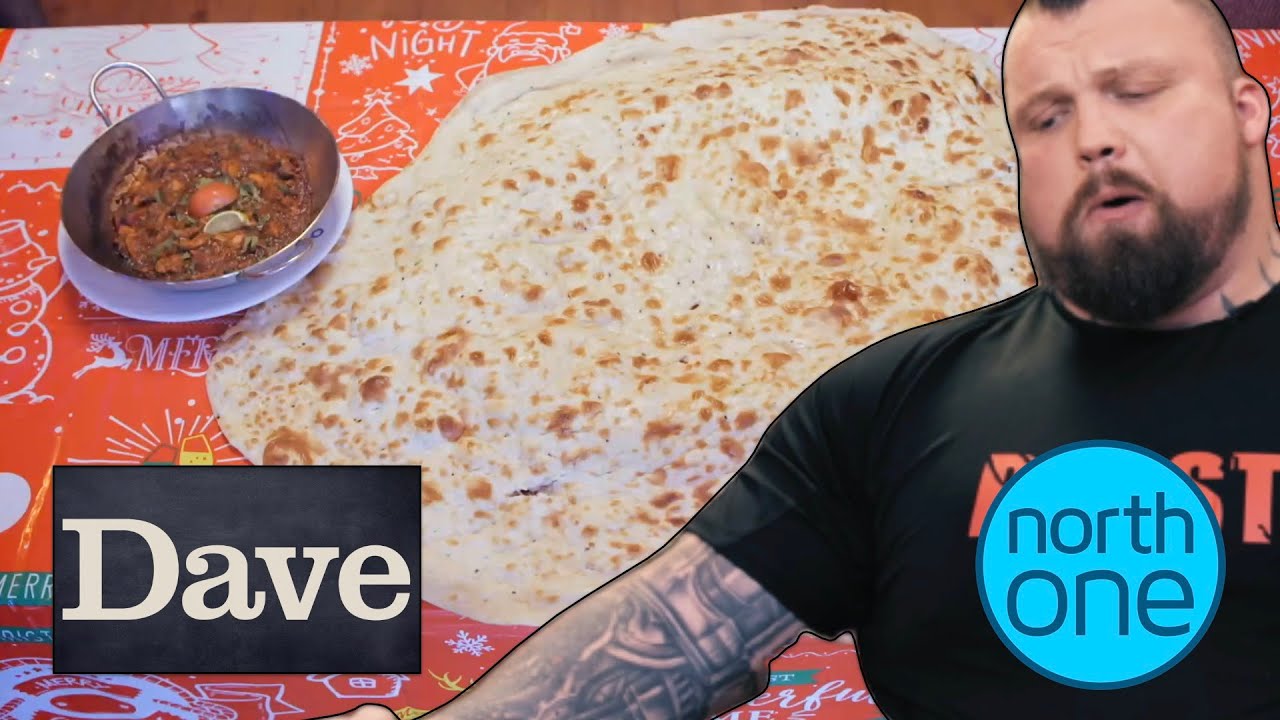 Can Eddie "The Beast" Hall destroy a 2.4kg naan bread? | Eddie Eats Christmas