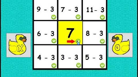 Tic Tac Toe Subtraction Minus 0  to Minus 20