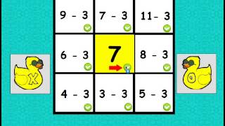 Tic Tac Toe Subtraction Minus 0  to Minus 20