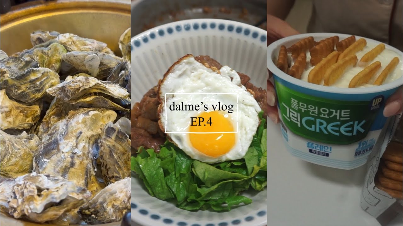 (ENG) VLOG / 새로운 그릇을 사왔어요 그리고 유행따라 요거트로 치즈케익 만드는 브이로그 | 신라면투움바,새우볶음밥,깐풍김말이,돼지목살덮밥,굴찜,요거트치즈케이크