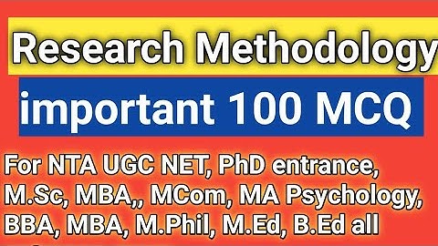 Research Methodology MCQ|| Important 100 MCQ of research methodology|| Research process