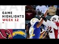 Cardinals vs. Chargers Week 12 Highlights | NFL 2018