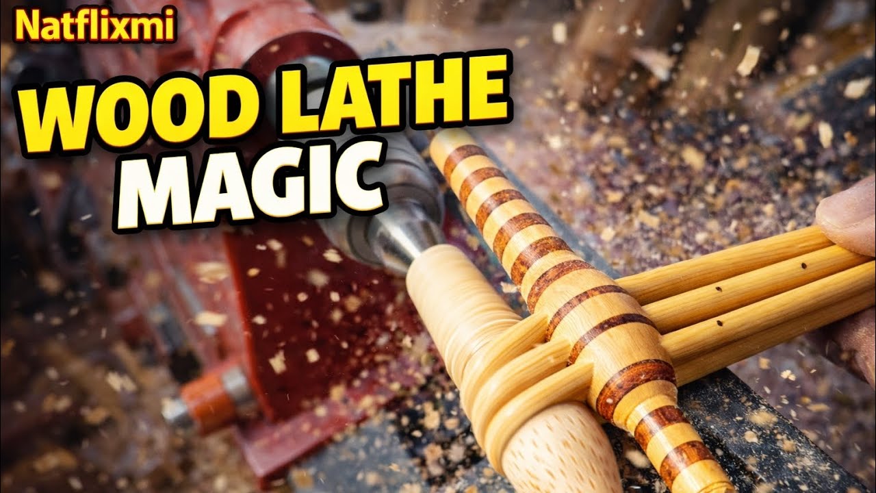 Wood Lathe Magic | Satisfying Wood Turning of a Perfect Wooden Handle