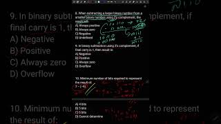 Binary Addition & Subtraction MCQ Test | 2’s Complement & Overflow Trick Questions