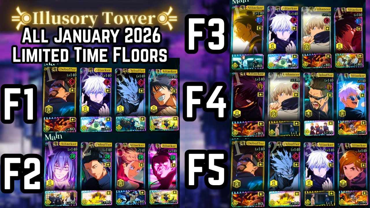 ALL FLOORS 1-2-3-4-5 [LIMITED TIME JANUARY 2026] CLEAR GUIDE ILLUSORY TOWER JJK: PHANTOM PARADE