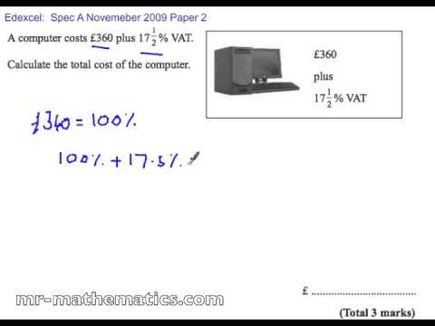 Percentage Increases Mathematics Revision