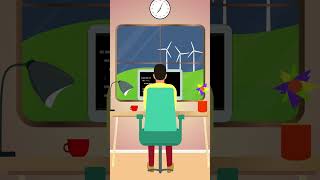 Vector Animation Of A Man Working At The Computer From Home