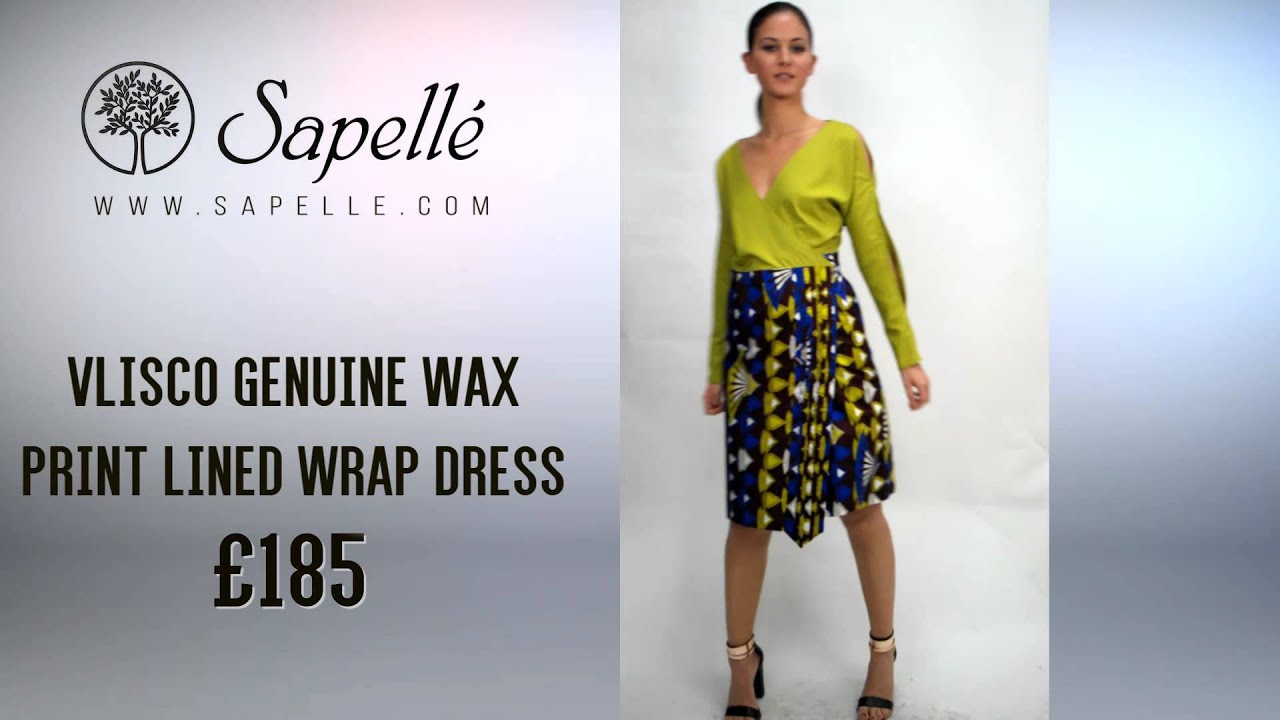 Elegant African Print Wrap Dress with Dolman Sleeves