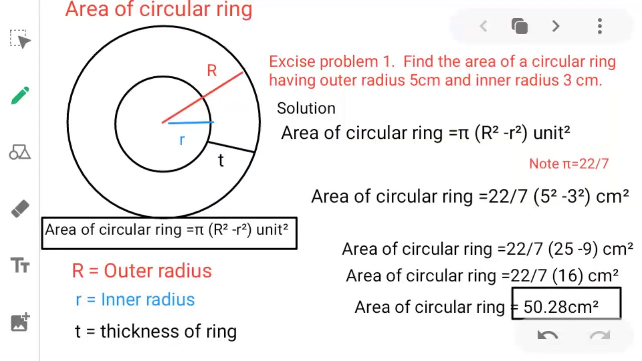 Solved A circular ring with area 4.45 cm² is carrying a | Chegg.com