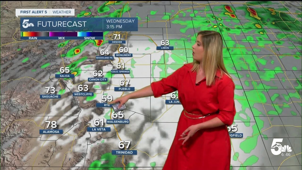 Cooler with clouds and spotty showers on Wednesday - YouTube