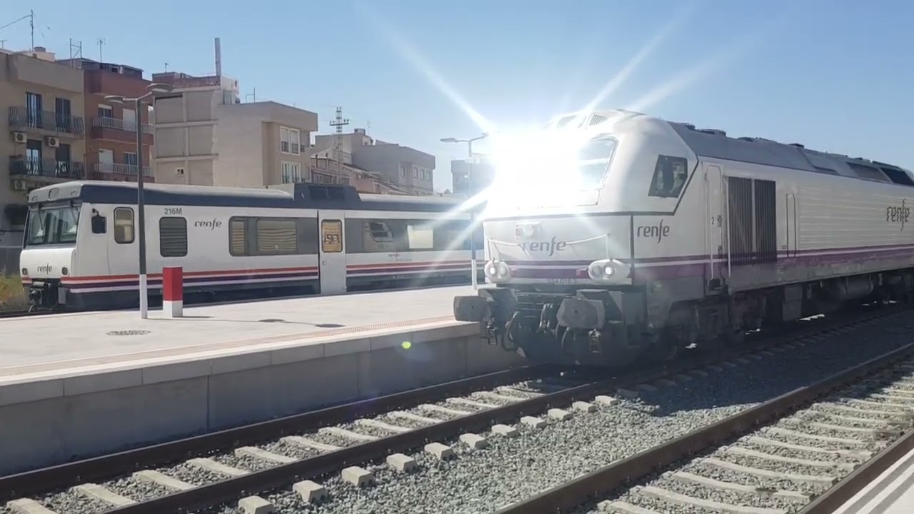 Trenes por Murcia estacion del Carmen (334 itercity,596 y 592 cercanias)