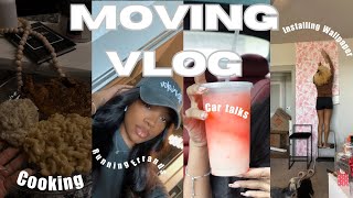 Moving VlogS4E5| Installing wallpaper ALONE, Official goodbye to old Apt, Amazon Haul, Cleaning+MORE