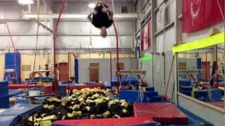 Trampoline to Foampit - Double Gainer(Reverse Double Back Tuck)