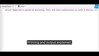 Short Roblox Studio Tutorial #2: Introduction to print and the Output