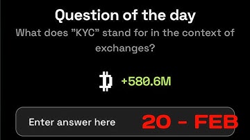 Dropee new update || Dropee Question Of The Day Code 20 February || today Dropee Question Of The Day