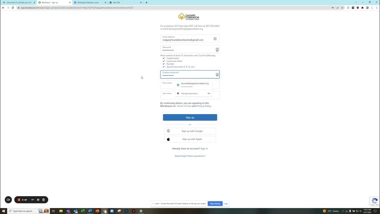 Logging in to Donor Central for the First Time YouTube