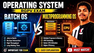 Batch OS vs Multiprogramming OS | Operating System CS-405 | RGPV 4th Sem Exam |part-1