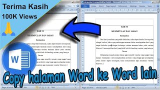 Cara Memindahkan Satu Halaman Word ke Word Lain • #SimpleNewsVideo Cara Memindahkan Satu Halaman Word ke Word Lain • #SimpleNewsVideo