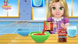 Мультяшная игра - маленькая Рапунцель готовит торт! Игра для девочек! screenshot 4