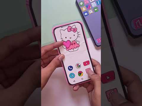 DIY HELLO KITTY FLIP  PHONE WITH PAPER / Easy Phone Notebook Craft Ideas / (#shorts)