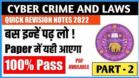 Cyber Crime & Law Important Notes I Quick Revision I Bcom Prog/Hnrs I Hindi & English Medium Pdf