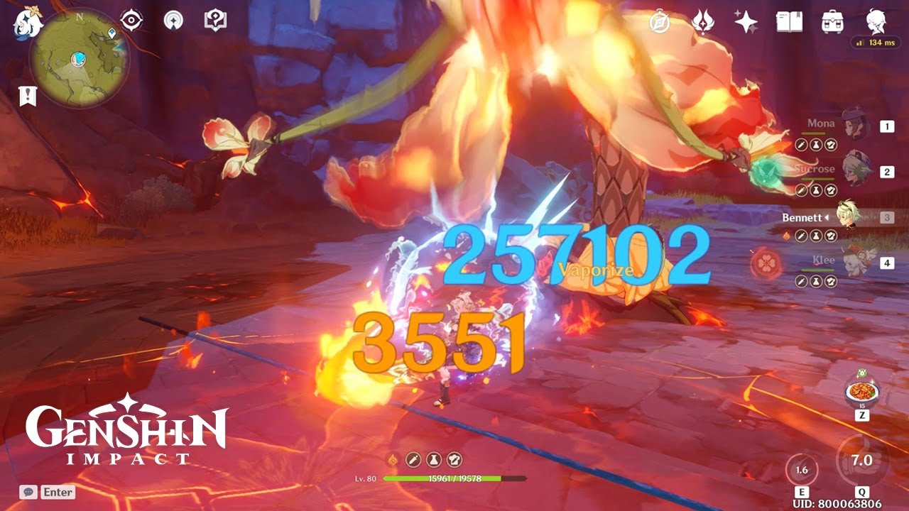 Genshin Impact - Mona C3 Gladiator's Finale & Noblesse Oblige Set Damage Showcase