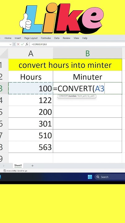How to convert hour to minute || #hour #minute #convert #excel # ...