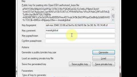 how to generate pairing key using puttygen