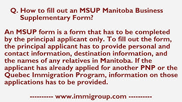 How to fill out an MSUP Manitoba Business Supplementary Form?