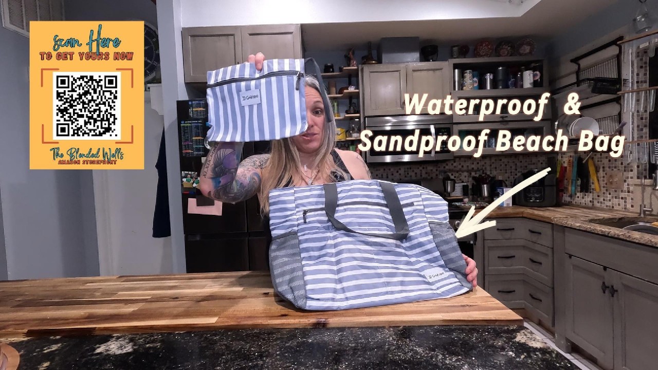 Large Waterproof & Sand Proof Beach Bag - Great for Travel!