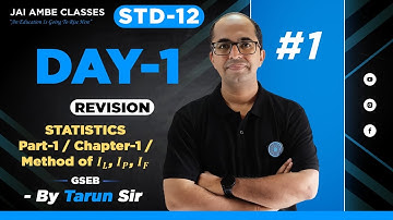 REVISION | DAY-1 | STD-12 | DAILY STATISTICS | PART-1 | CH-1 | INDEX NUMBER | By, Tarun Makhija |