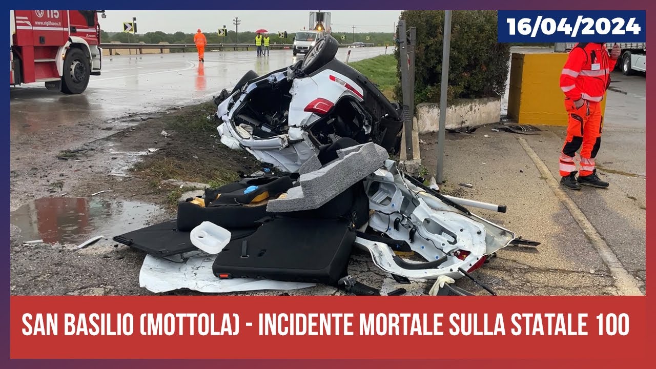 San Basilio Mottola: incidente mortale sulla statale 100