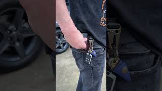 EDC Belt   Multitool Push Up Sheath Organizer - USA Handmade Everyday Carry with Victorinox tool