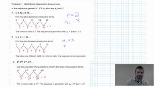 Algebra 2 9-3 Introduction and Example Problem 1