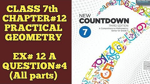 New Countdown third edition | Class 7th | Chapter 12 | Exercise 12 A | Questions 4 All parts #maths