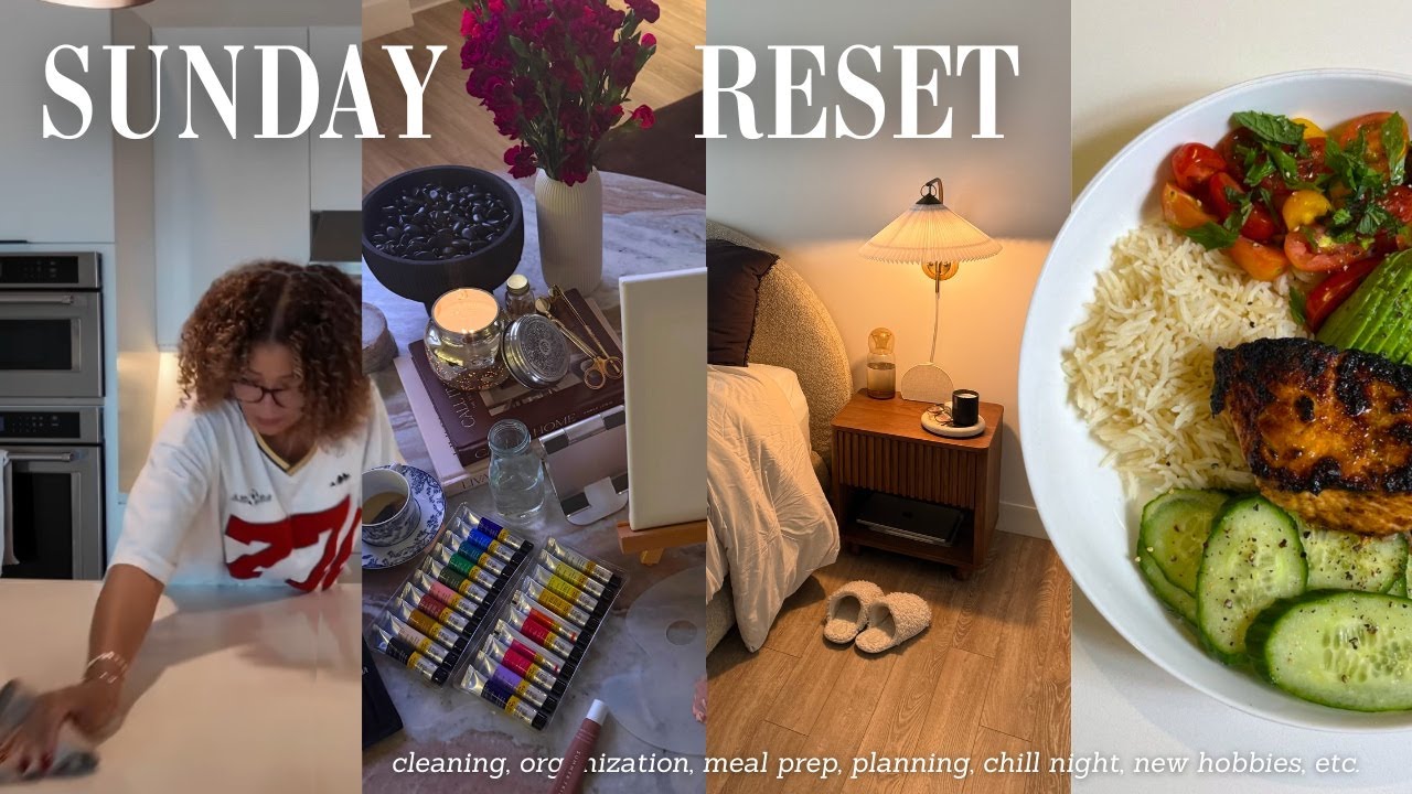 SUNDAY RESET l deep clean, meal prep, self care, and more - YouTube