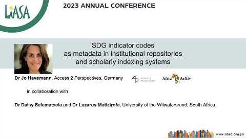 SDG indicator codes as metadata in institutional repositories and scholarly indexing systems