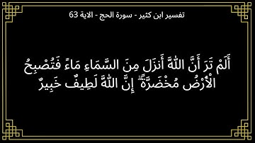 الم تر ان الله انزل من السماء ماء - سورة الحج الآية 63