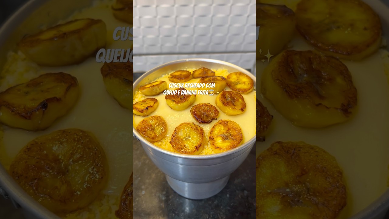 Cuscuz recheado com queijo e banana frita👩&zwj;🍳✨☕️🫖#cuscuz #cooking #food
