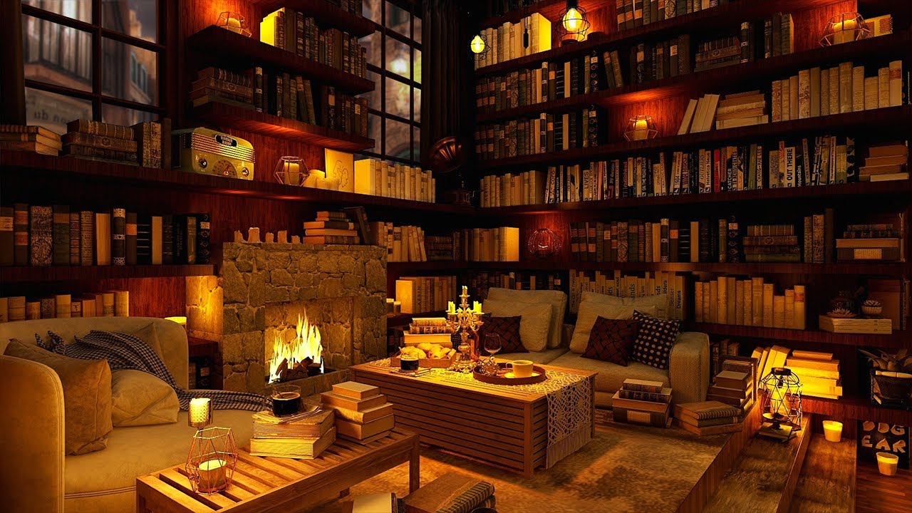 Cozy Jazz Music & Bookstore Cafe Ambience with Relaxing Jazz Music