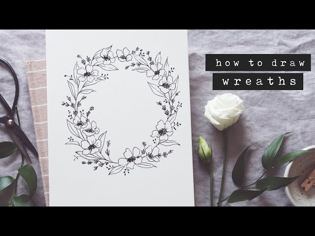 How To Draw a Floral Wreath