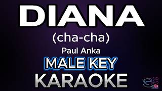 DIANA-chacha | Paul Anka | (FULL BAND KARAOKE HQ) male key