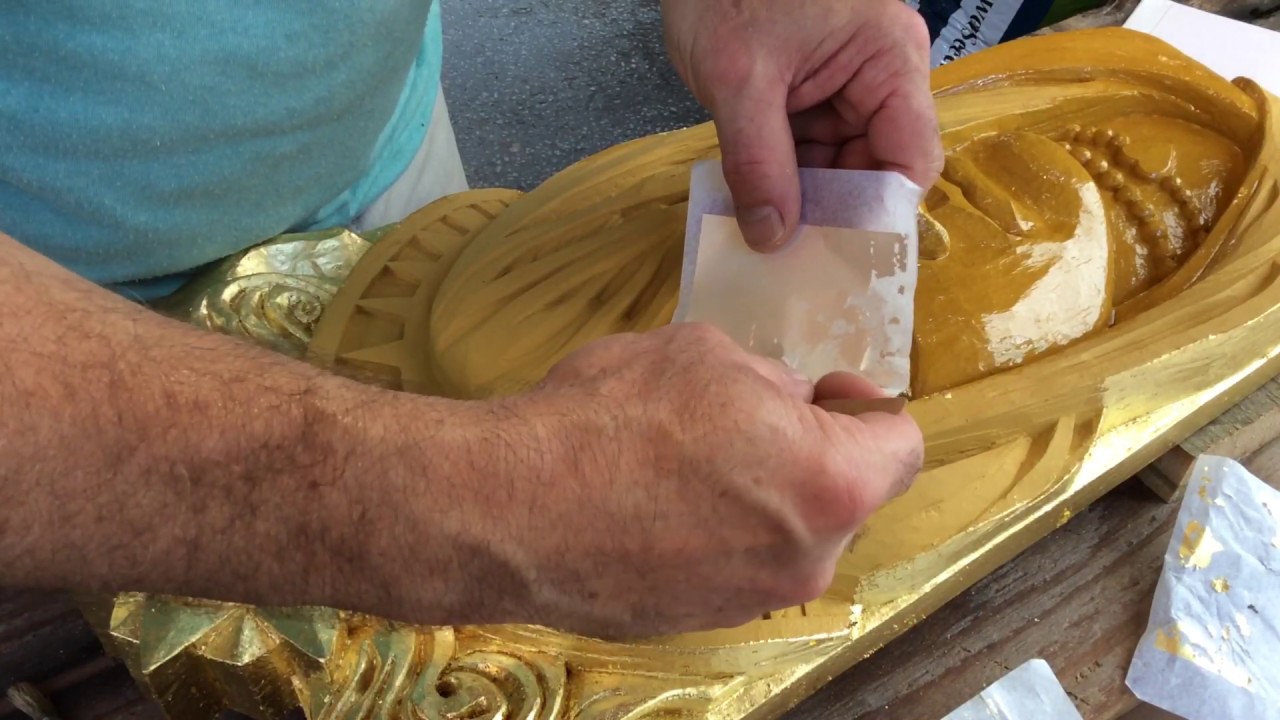 How to gold leaf a 3D sculpture in real gold leaf transfer paper part 1